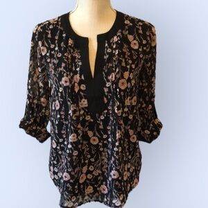 Collective concepts pink florals on black. Xsm